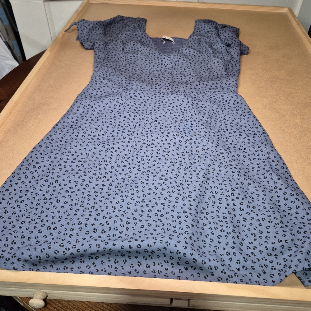 Abercrombie & Fitch Blue Leopard Print Dress